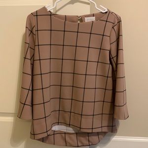 Melloday Tan & Black blouse